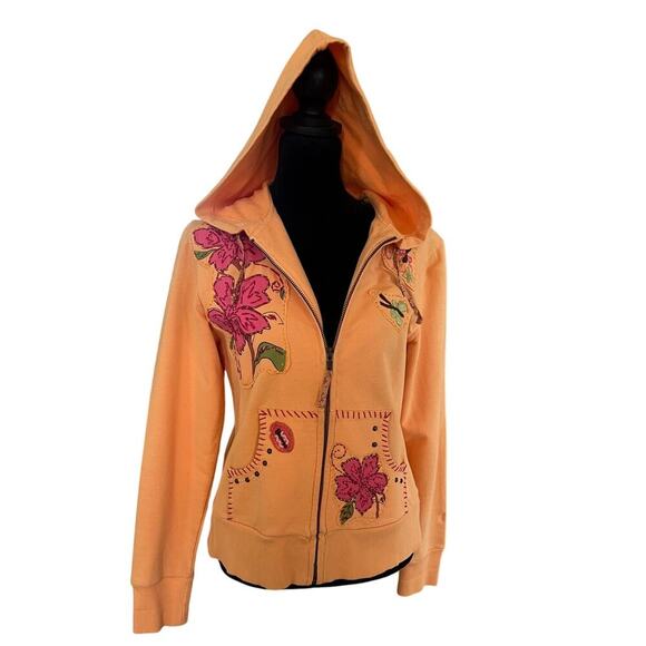 Ruff Hewn hoodie sweatshirt with applique and embroidery, women's size S - Picture 9 of 11